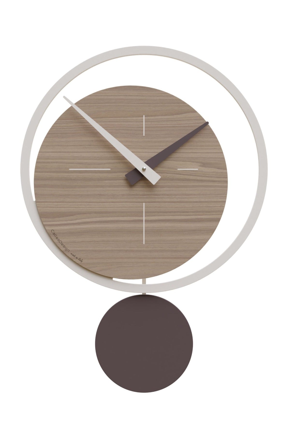 CalleaDesign Eclipse pendulum clock in Black Walnut finish