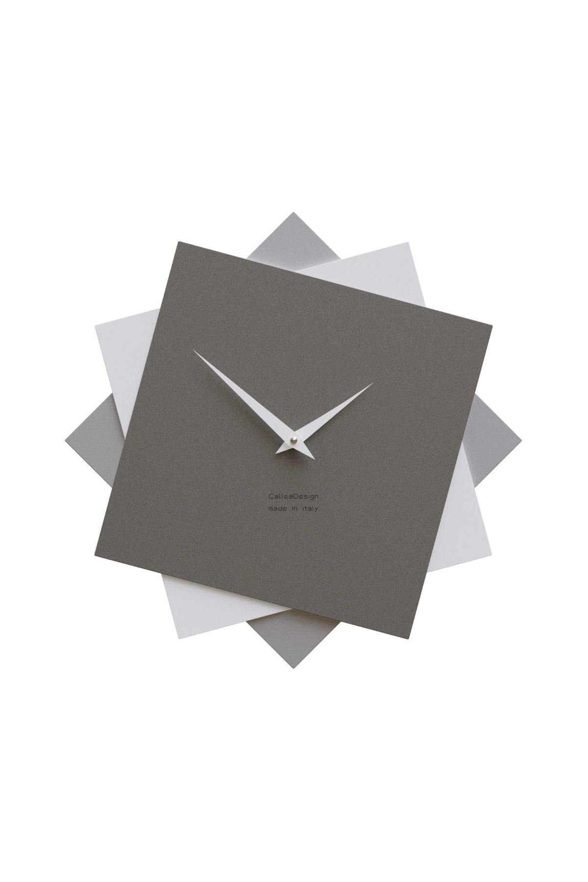 CalleaDesign Foy sculptural wall clock in Quartz Grey finish