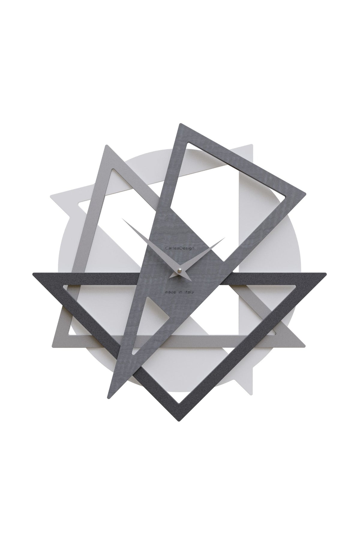 CalleaDesign Geolo wall clock in Grey Burl wood-effect finish