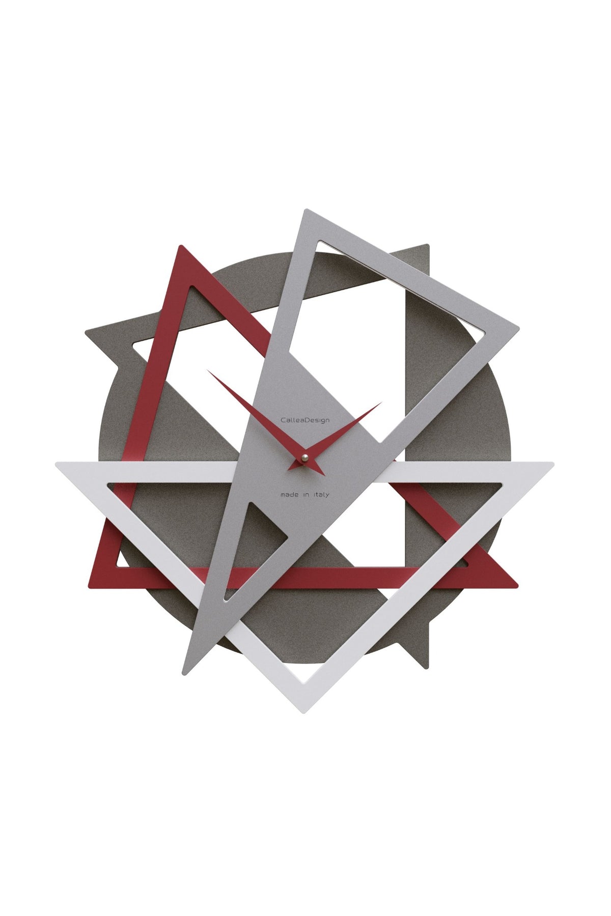 CalleaDesign Geolo wall clock in Ruby Red finish