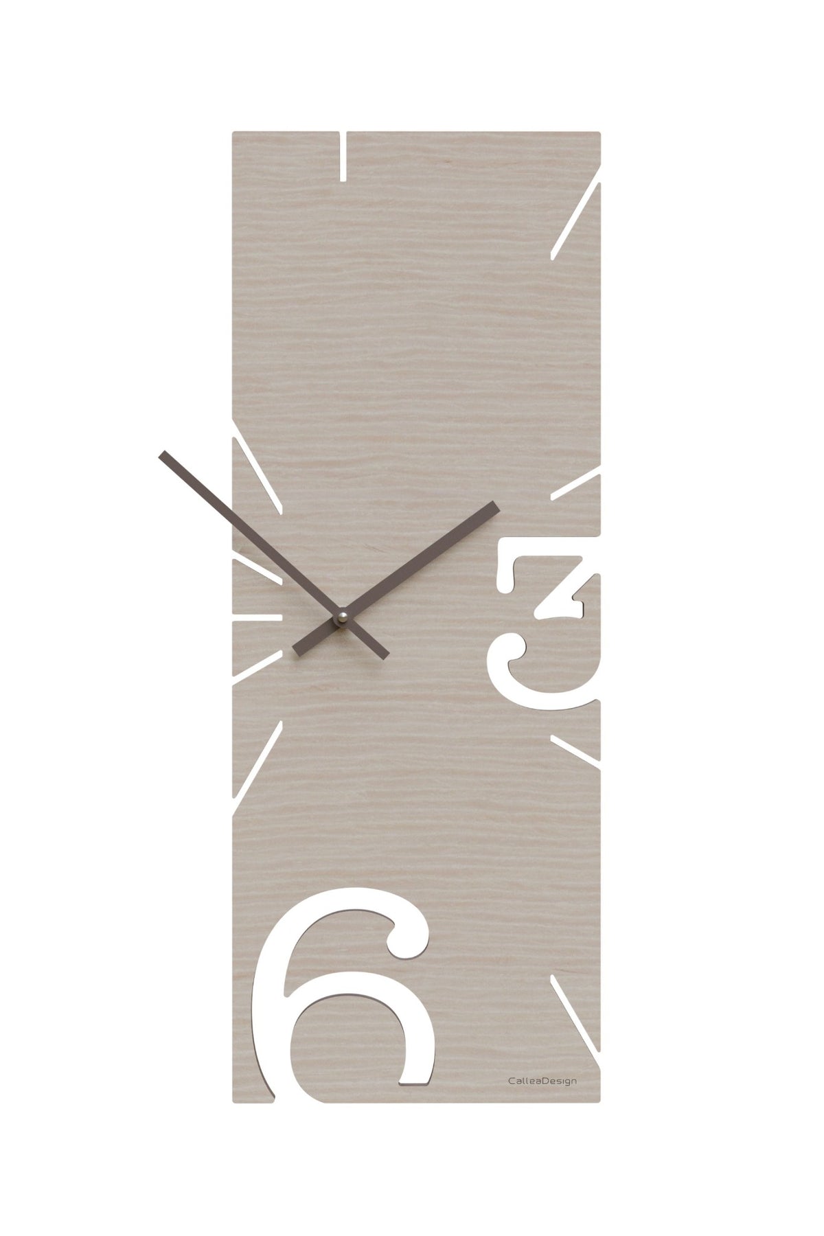 CalleaDesign Greg wall clock in Pickled Oak wood-effect finish