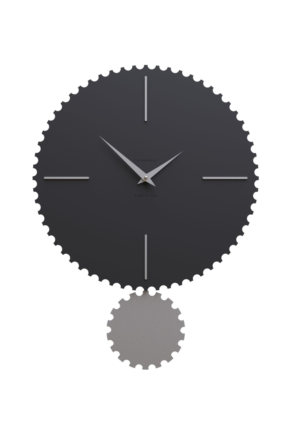 CalleaDesign Riz pendulum wall clock in Black finish