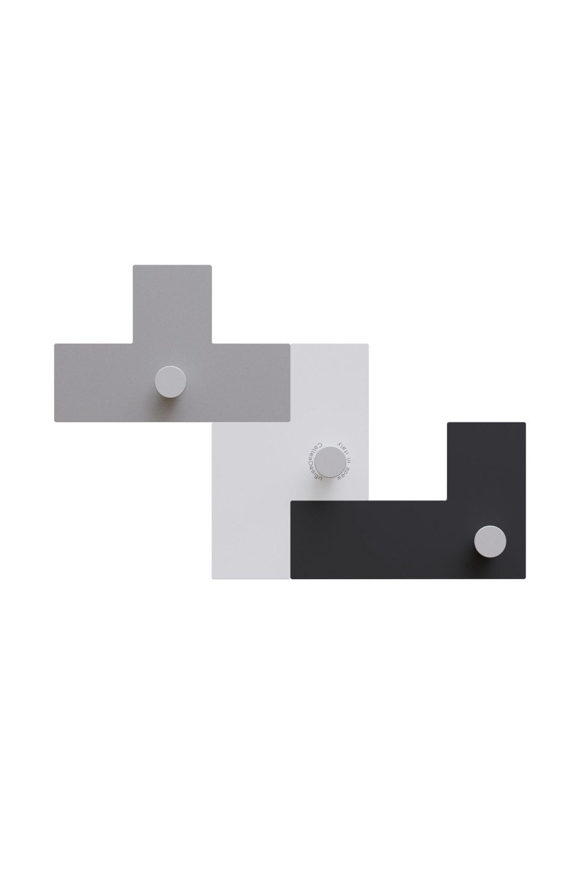 Porte-manteau mural UTUT-3 noir avec trois patères individuelles