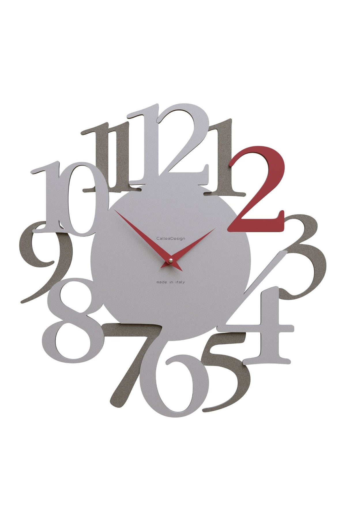 CalleaDesign Russell wall clock in Ruby Red finish