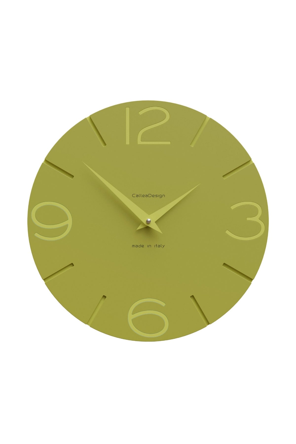 Horloge murale CalleaDesign Smile en finition Vert olive