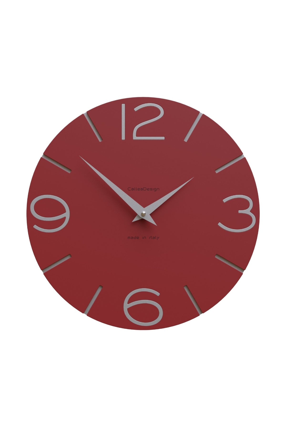 Horloge murale CalleaDesign Smile en finition Rouge rubis
