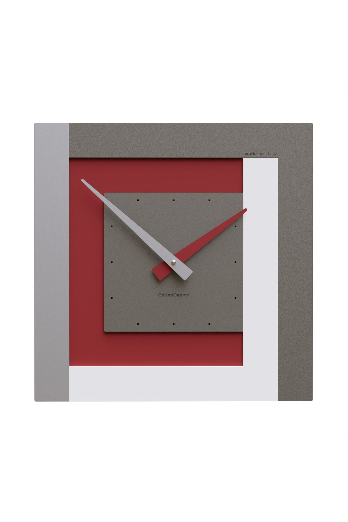 CalleaDesign Stripes wall clock in Ruby Red finish