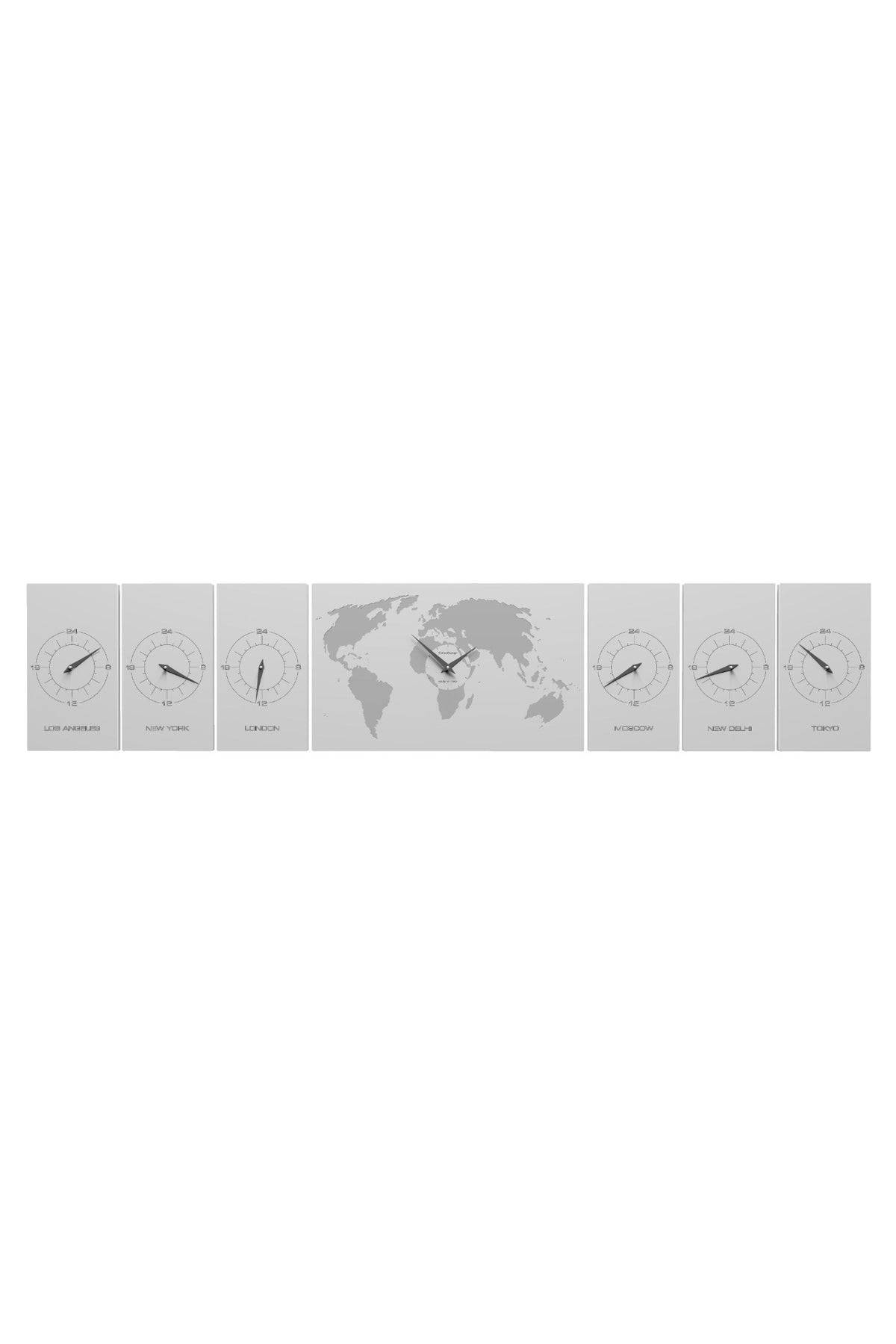 Cosmo world time clock – white finish