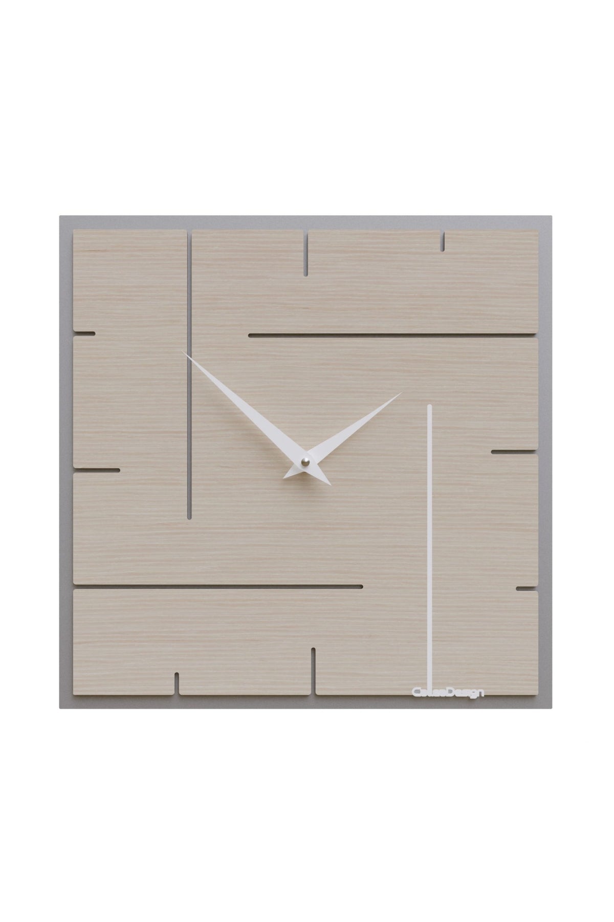 Grid wall clock – Pickled Oak finish