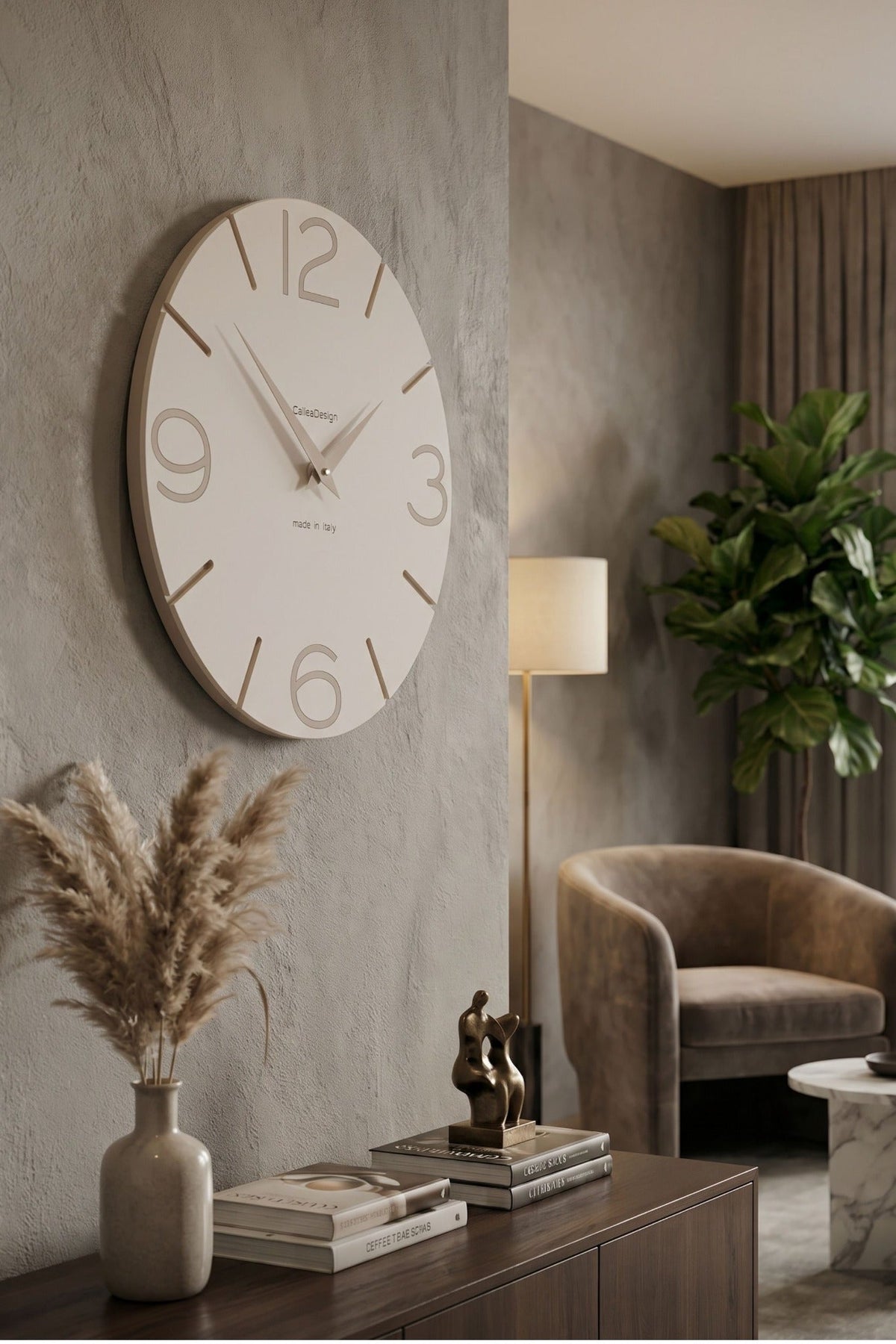 CalleaDesign Smile wall clock in a contemporary interior