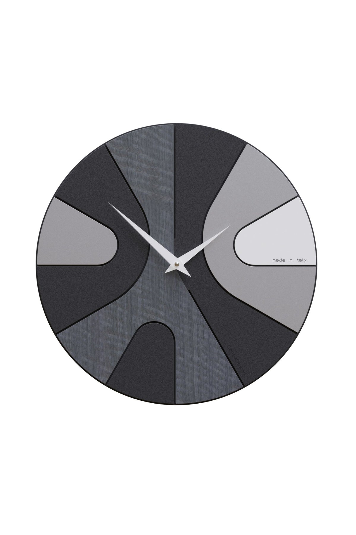 Asym wall clock – Grey Burl finish