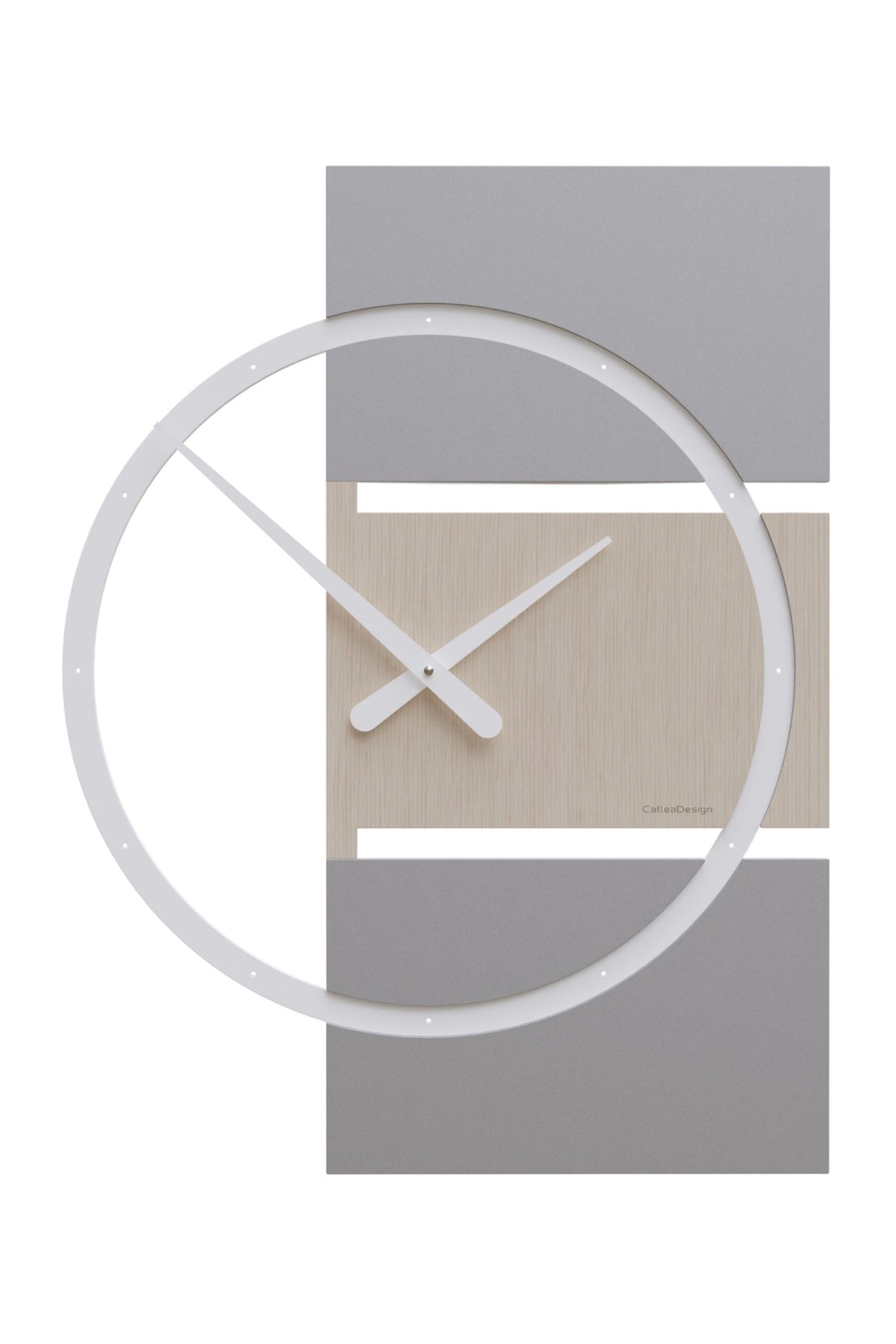 CalleaDesign Adam wall clock in Pickled Oak finish