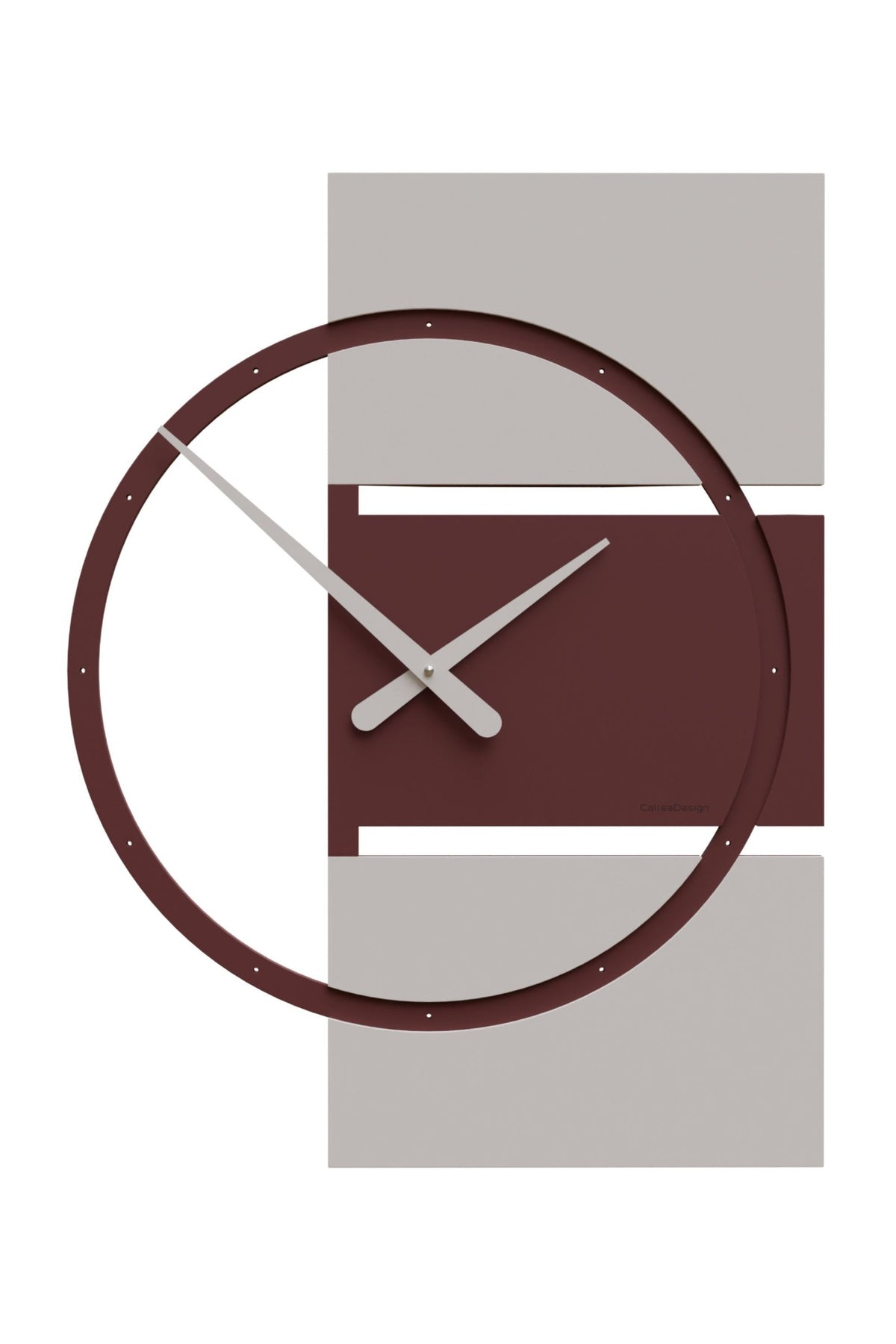 CalleaDesign Adam wall clock in Red Wine finish