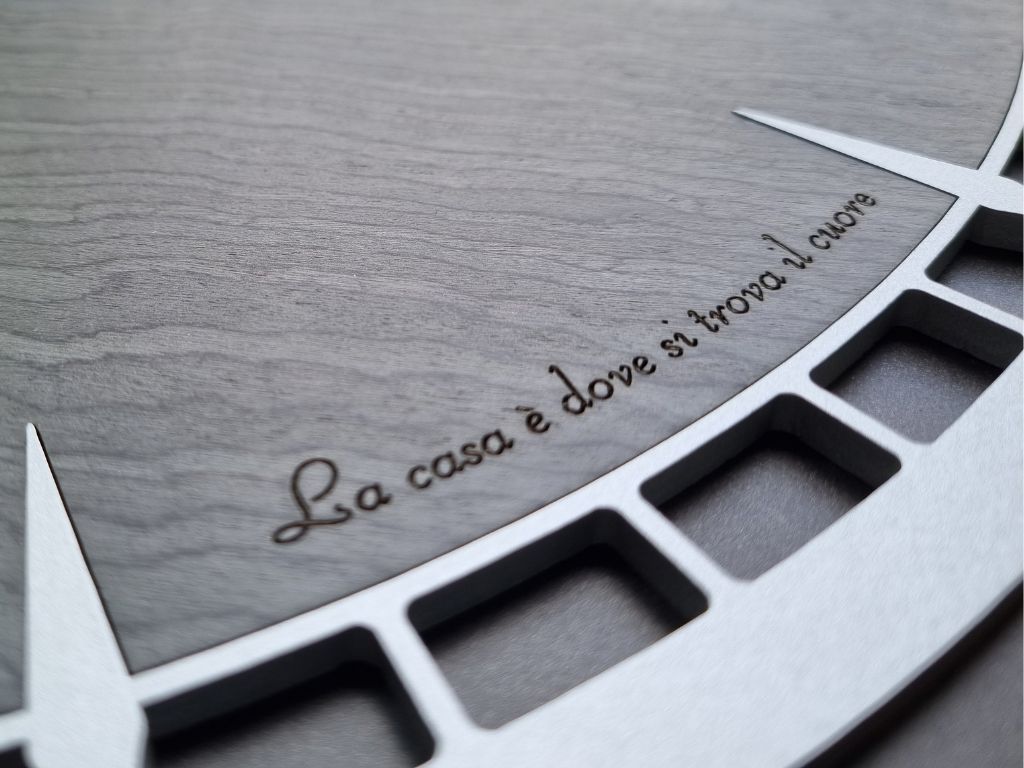 Custom CalleaDesign wall clock with personalised engraving
