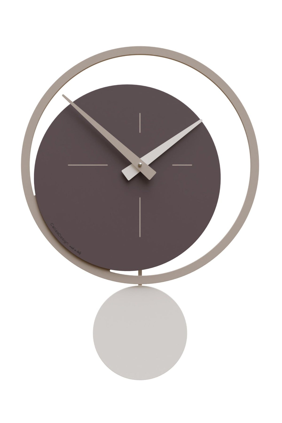 CalleaDesign Eclipse pendulum clock in Chocolate finish