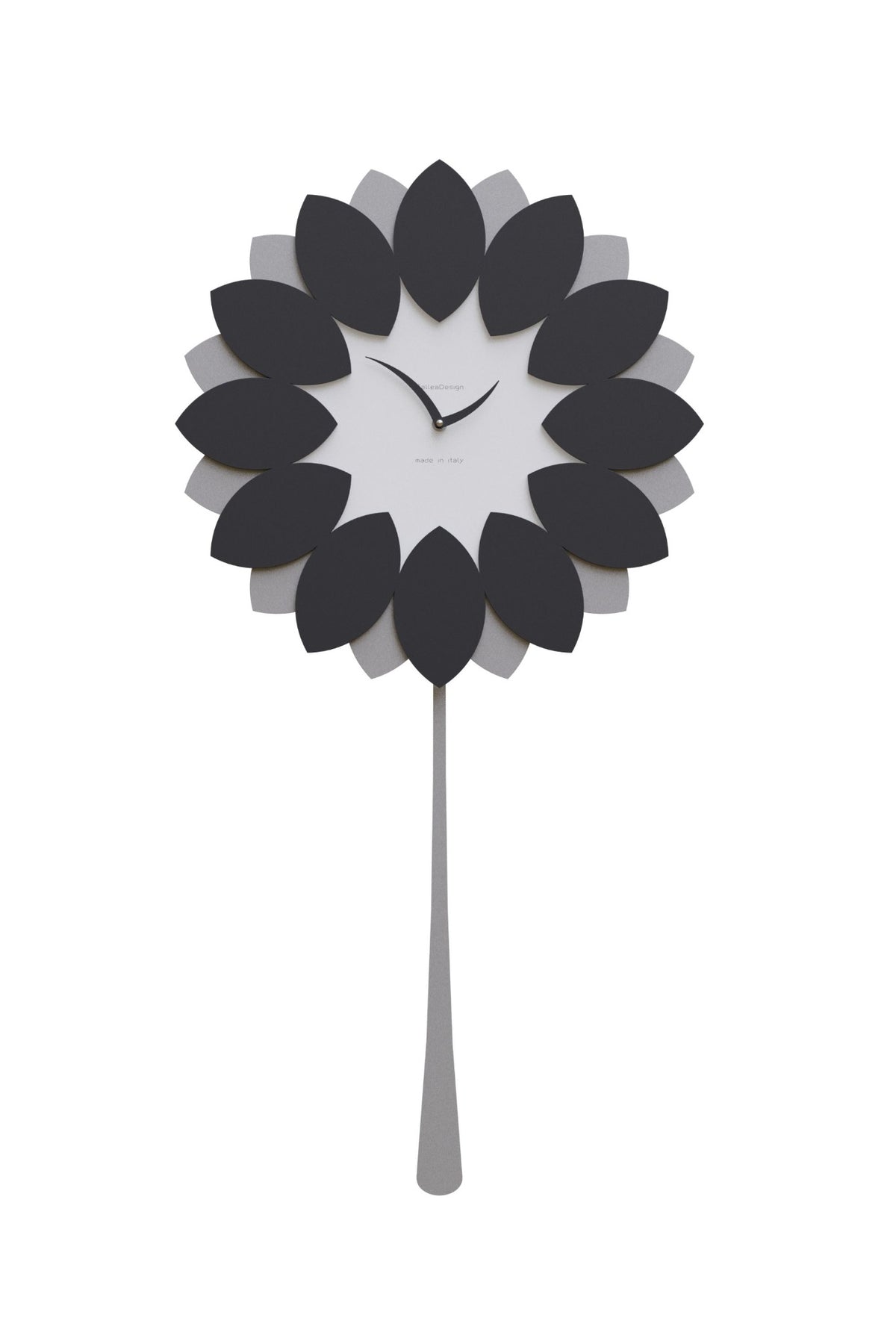 CalleaDesign Flip floral pendulum wall clock in White finish
