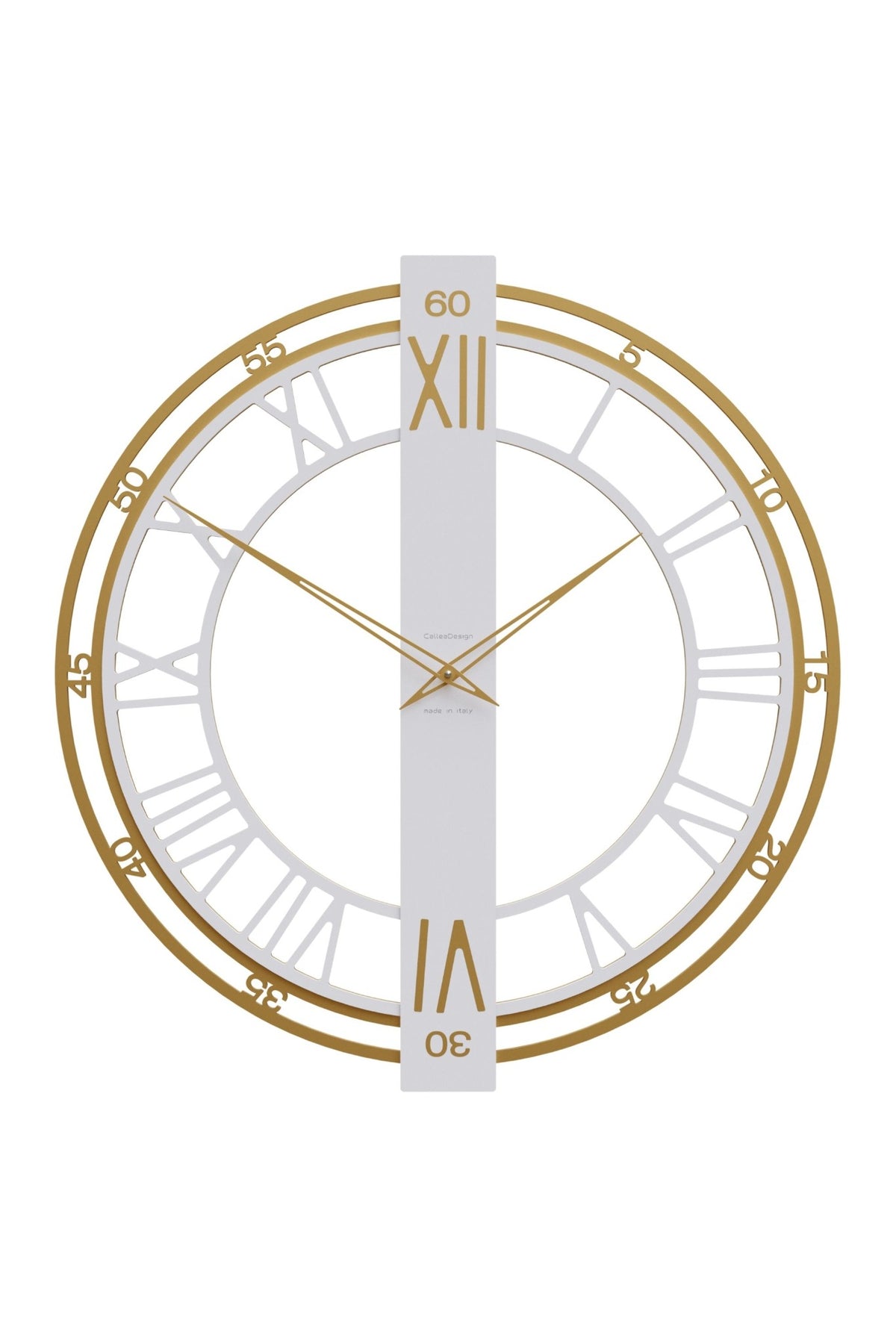 CalleaDesign Franz wall clock in gold and white finish