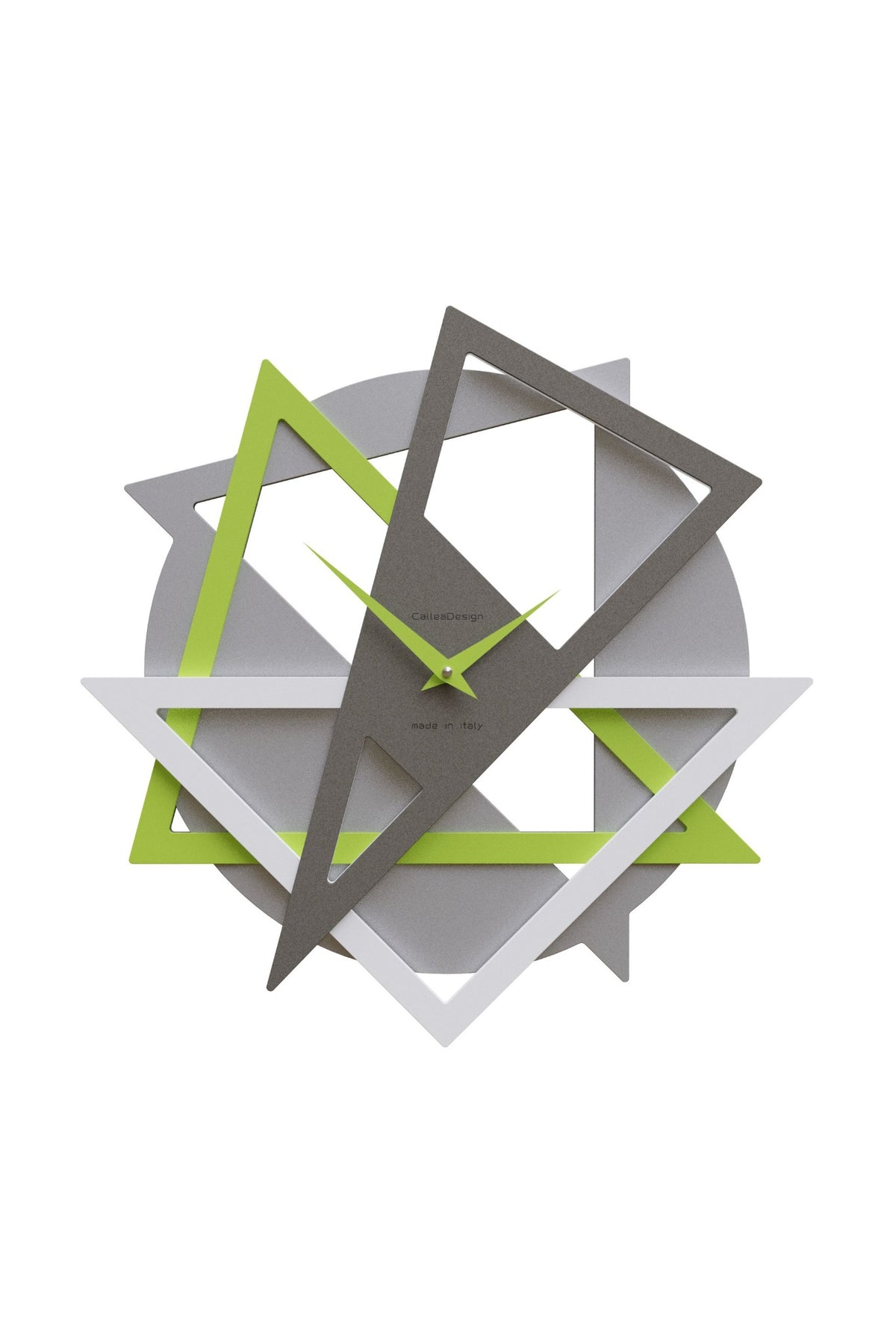 CalleaDesign Geolo wall clock in Apple Green finish