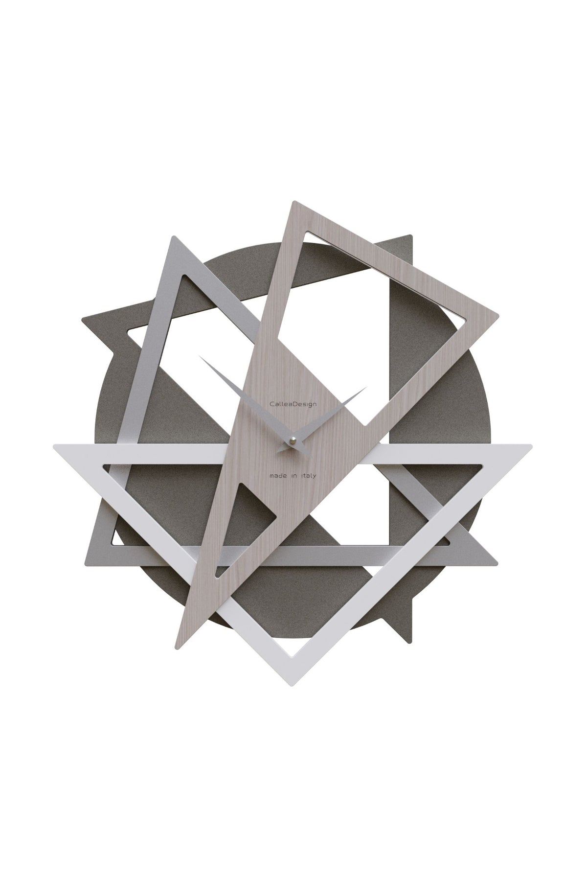 CalleaDesign Geolo wall clock in Breeze Oak wood-effect finish