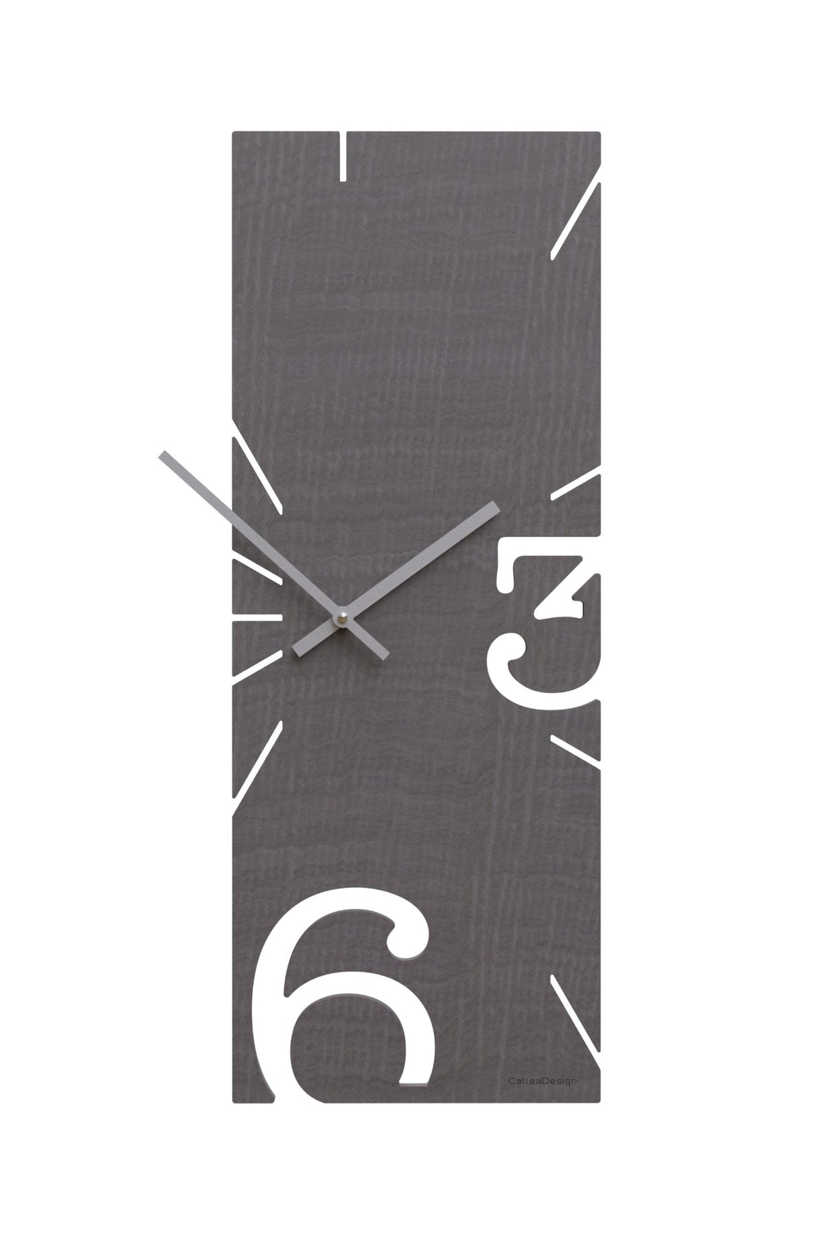 CalleaDesign Greg wall clock in Grey Burl wood-effect finish