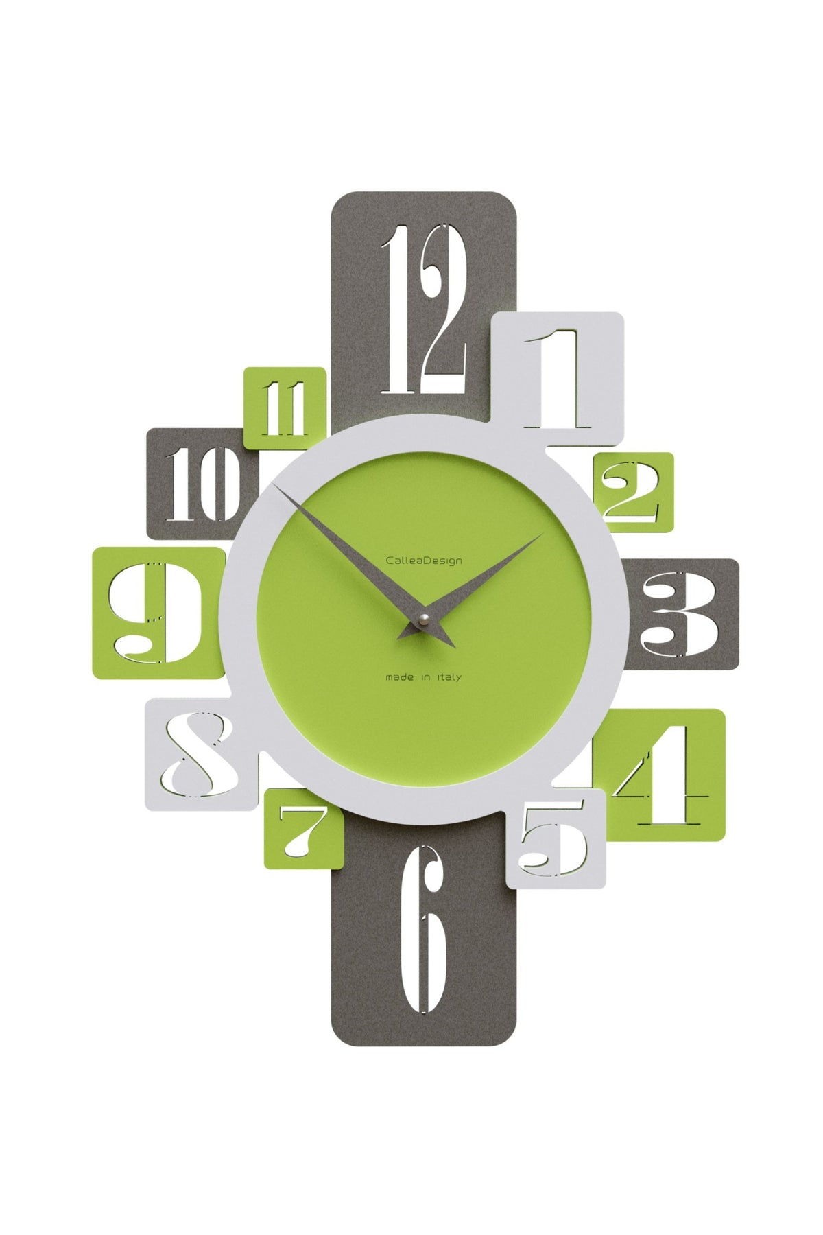 CalleaDesign Onyx wall clock in Apple Green finish