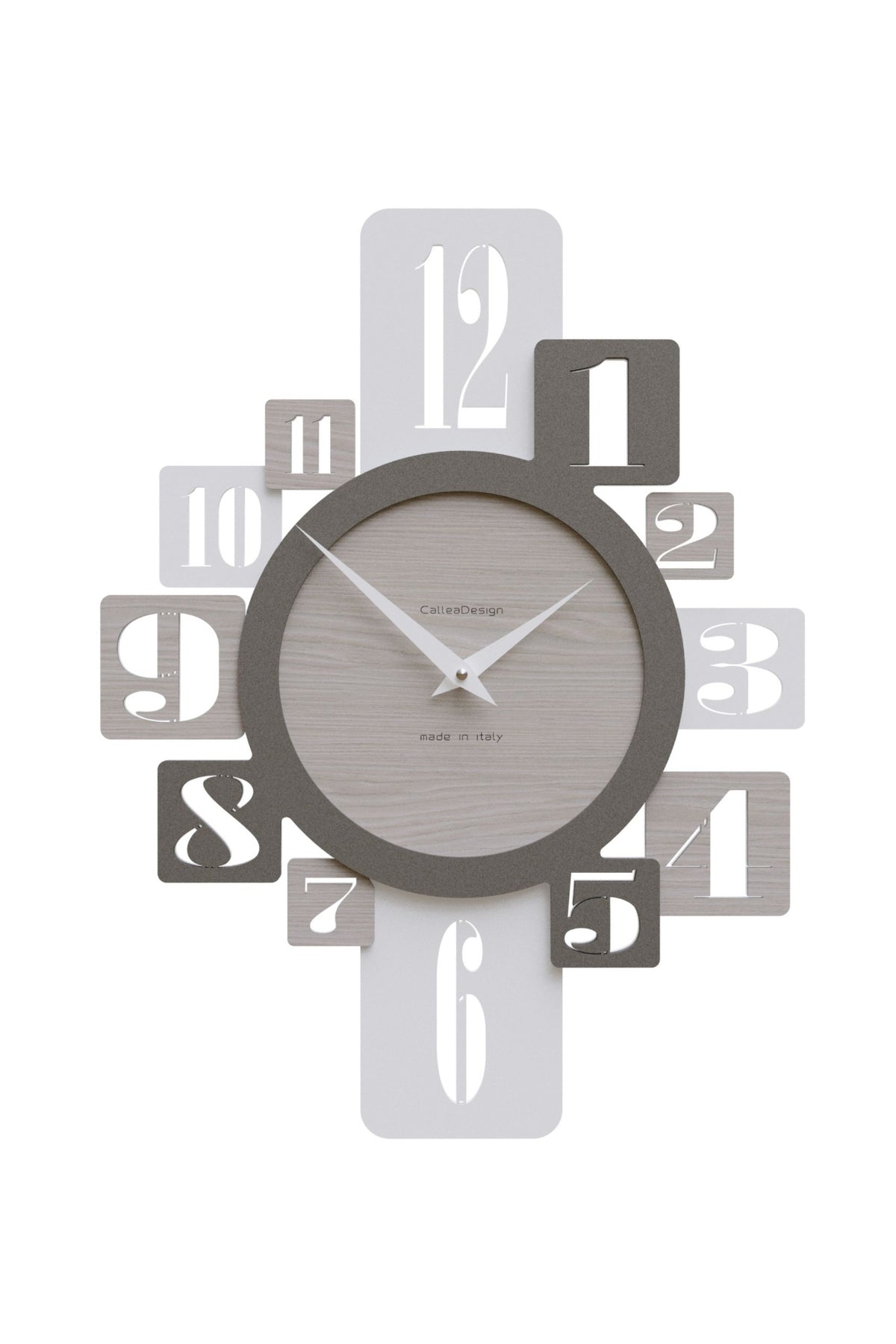 CalleaDesign Onyx wall clock in Breeze Oak wood-effect finish