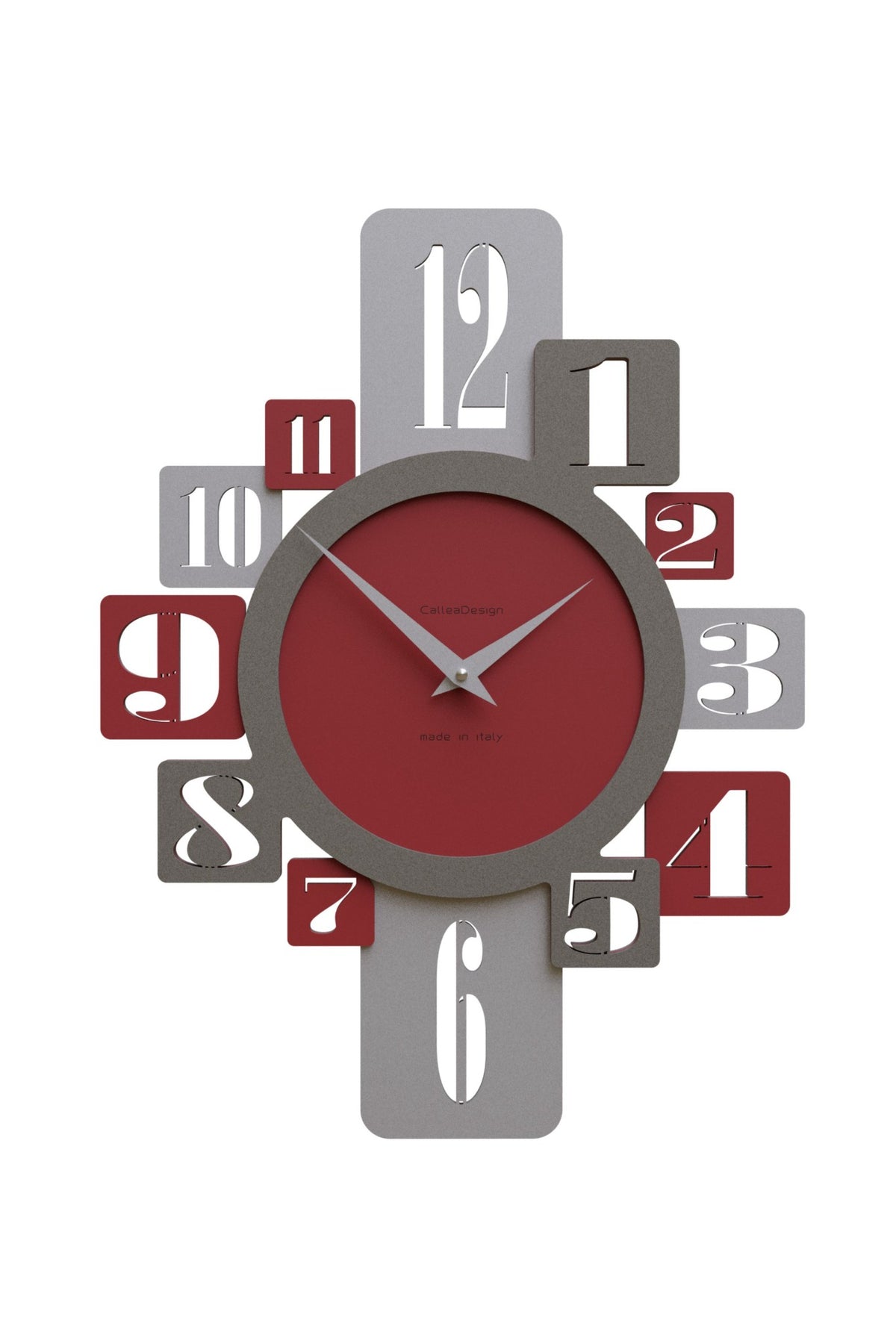 CalleaDesign Onyx wall clock in Ruby Red finish