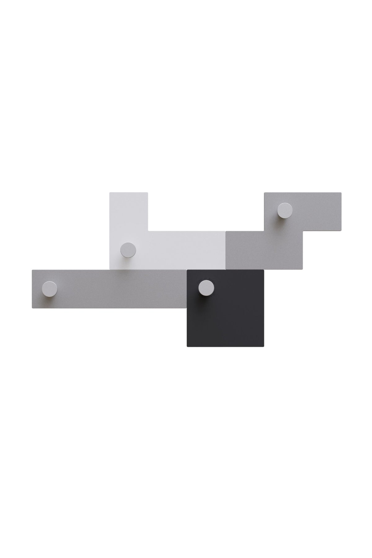 Porte-manteau mural UTUT-4 noir avec quatre patères individuelles