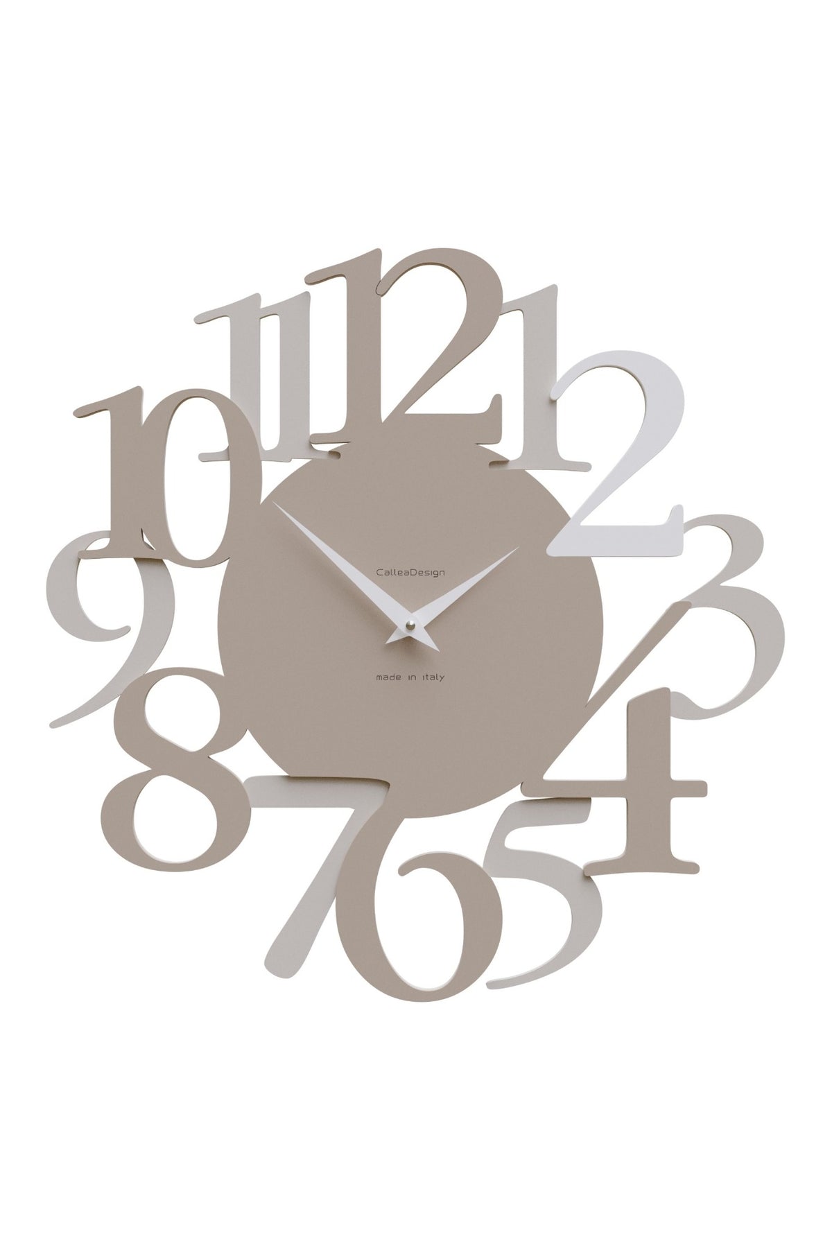 CalleaDesign Russell wall clock in Café Latte finish
