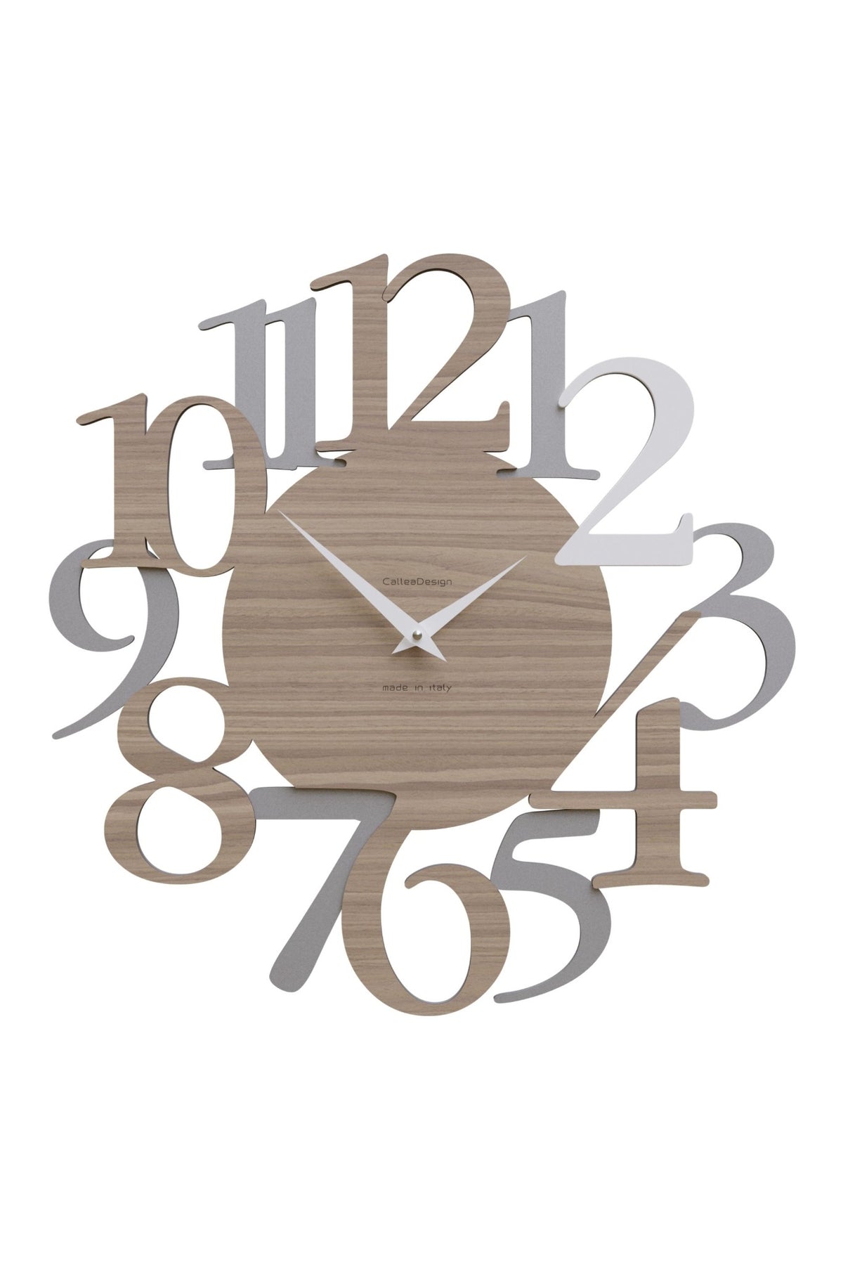 CalleaDesign Russell wall clock in Walnut finish