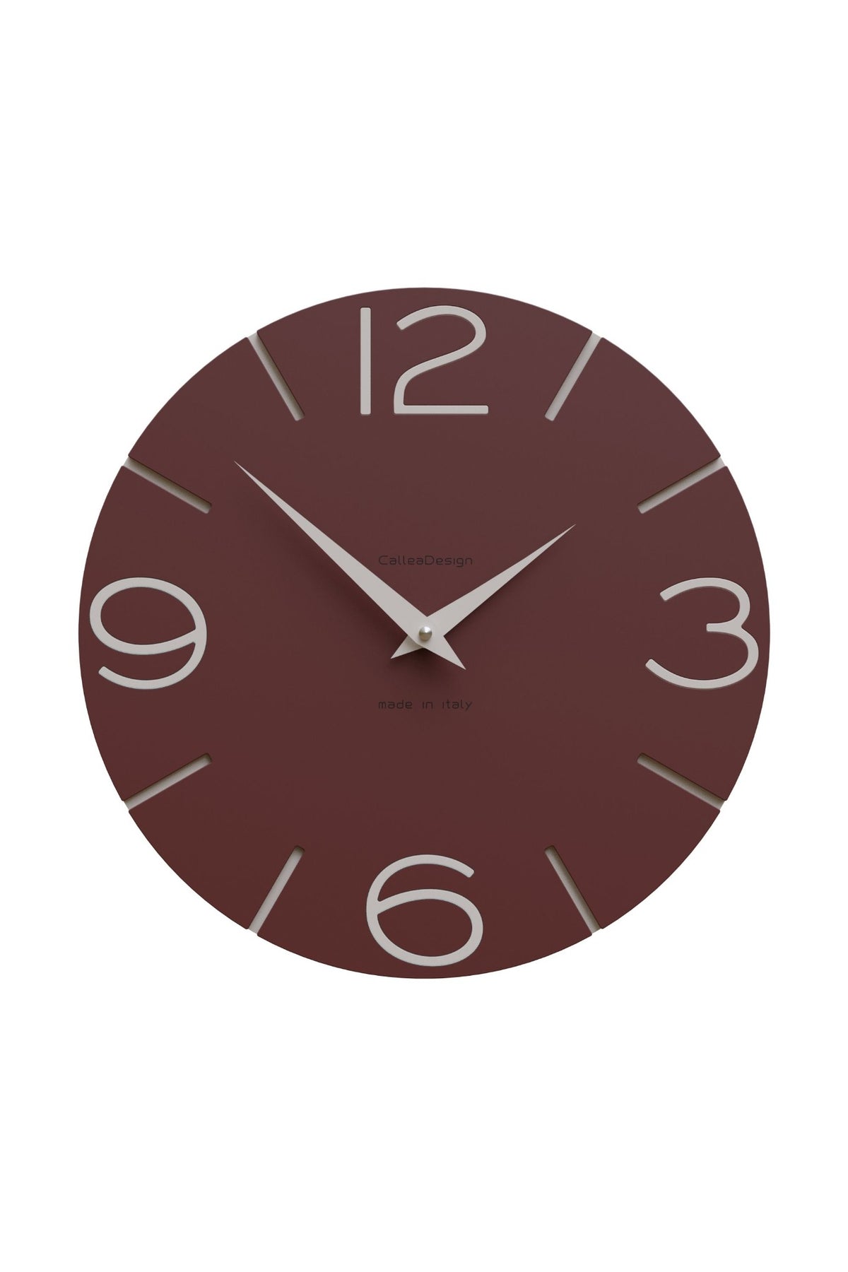 Horloge murale CalleaDesign Smile en finition Rouge vin
