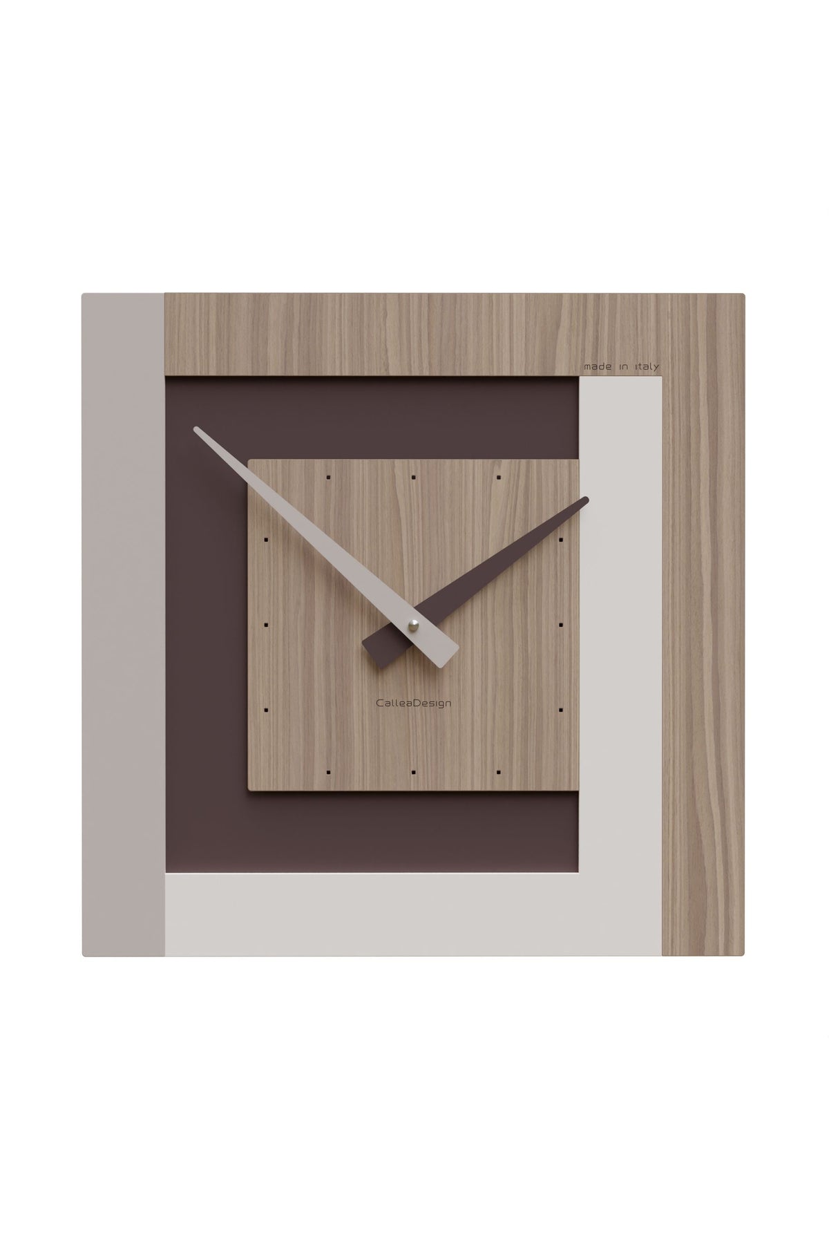CalleaDesign Stripes wall clock in Black Walnut finish