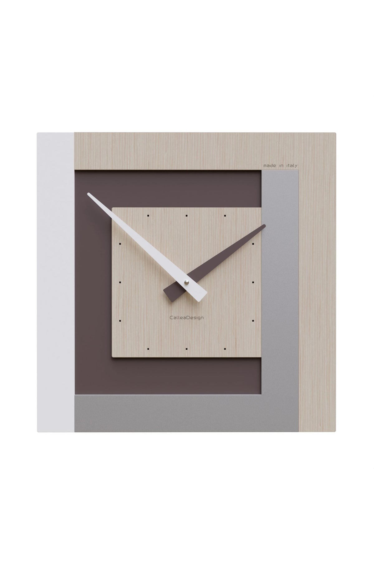 CalleaDesign Stripes wall clock in Pickled Oak finish