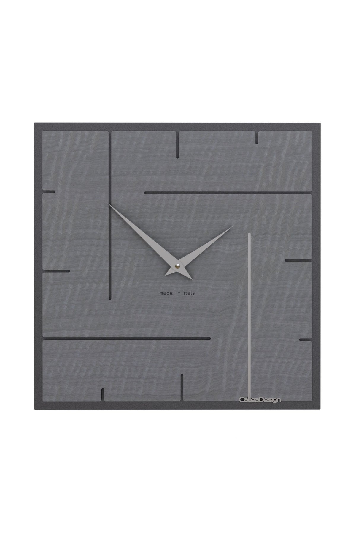 Grid wall clock – Grey Burl finish