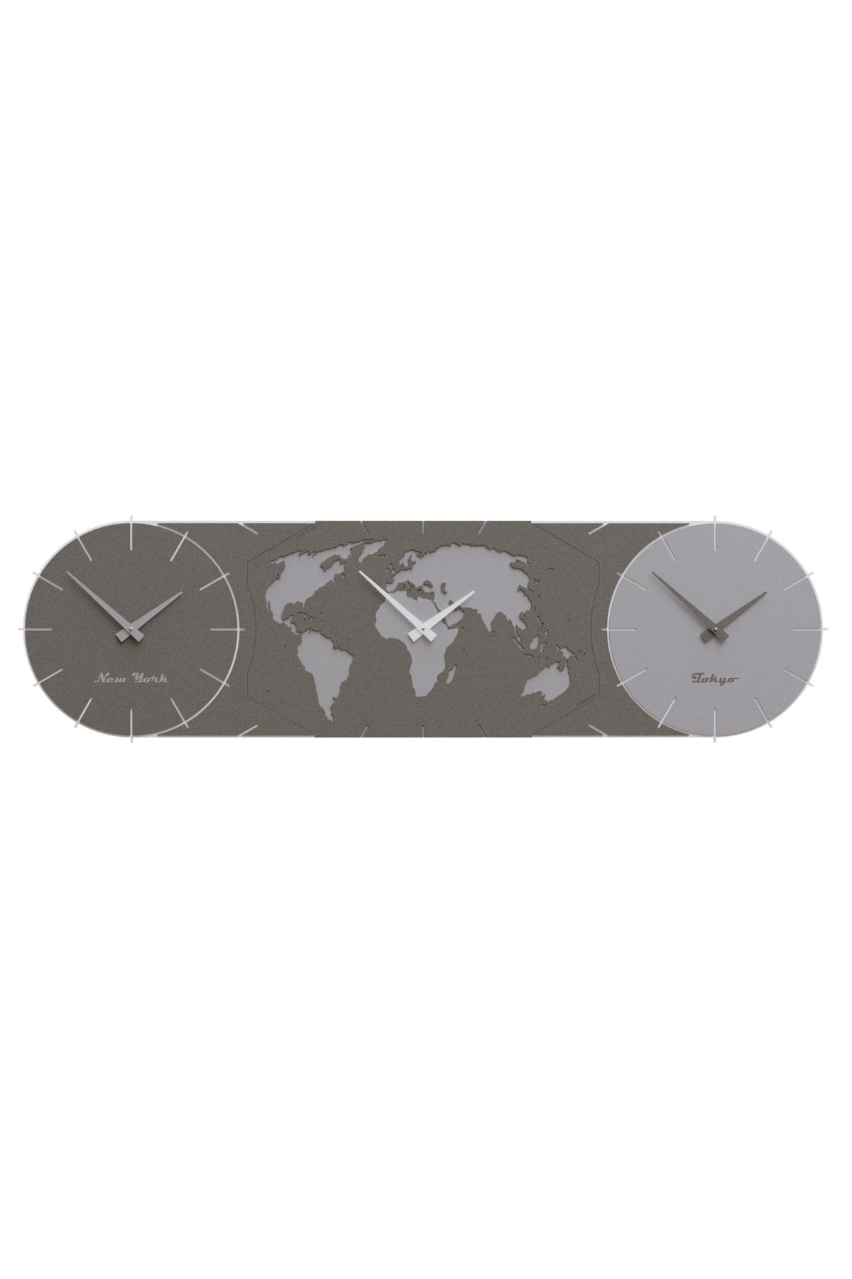 Time Master world time clock – Aluminium finish