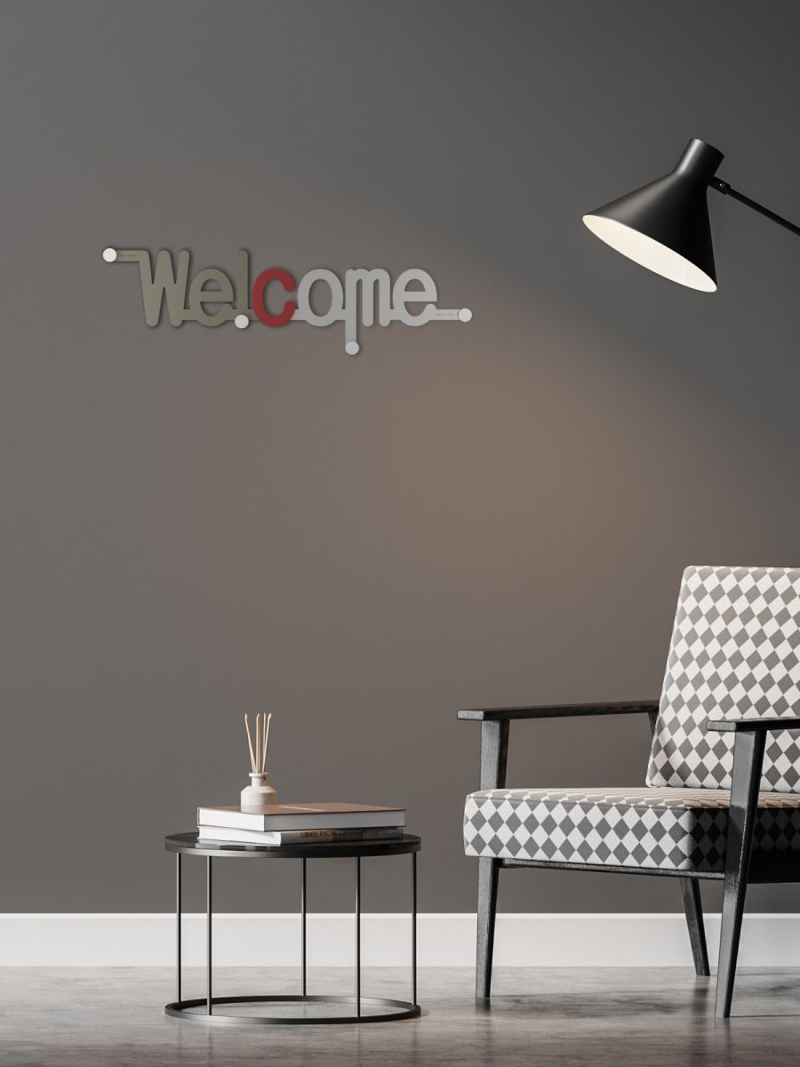 Porte manteau design Welcome